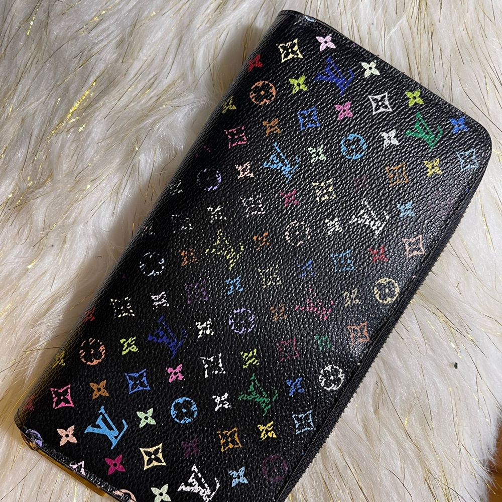 Louis Vuitton Zippy Zip Multicolor Noir long wallet